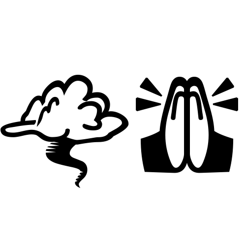 🌪🙏 Emoji Domain black and white Symbola rendering